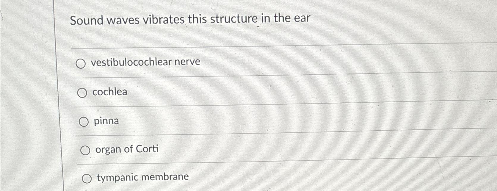 Solved Sound waves vibrates this structure in the | Chegg.com