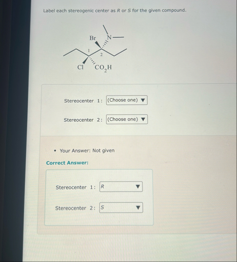 Label each stereogenic center as R ﻿or S ﻿for the | Chegg.com