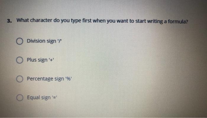 Solved 3. What character do you type first when you want to | Chegg.com