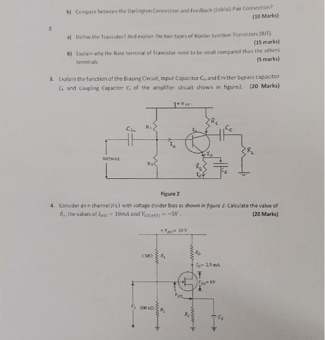 [Solved] 1. a) Consider the transistor circuit as shown in