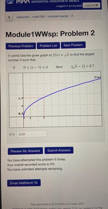 Solved (1 point) Use the given graph of f(x)=x to find the | Chegg.com