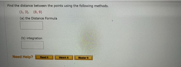 Solved Find The Distance Between The Points Using The | Chegg.com