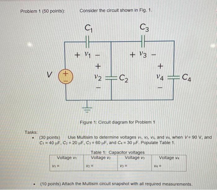 Solved Problem 1 (50 points): Consider the circuit shown in | Chegg.com