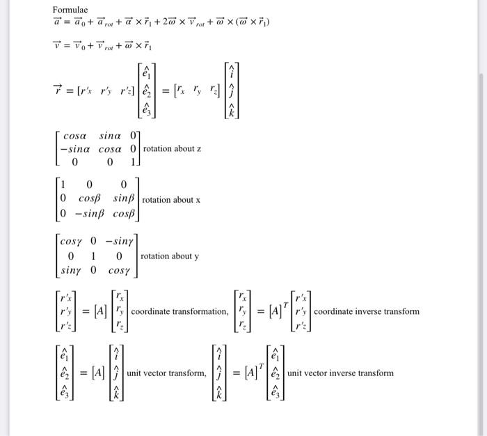 Solved Formulae ū= 20 + ā rot + ax + 27 x V ror+ xox71) T = | Chegg.com