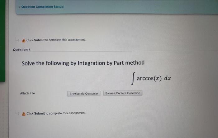 Solved w Question Completion Status: Click Submit to | Chegg.com