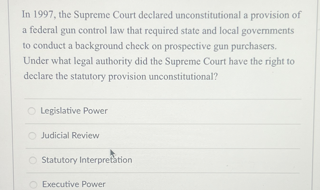 What act was found unconstitutional by sale the supreme court because of the wording