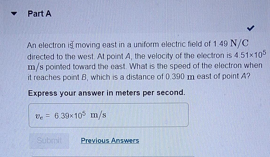 Solved A Proton Is Moving In The Uniform Electric Field Of | Chegg.com