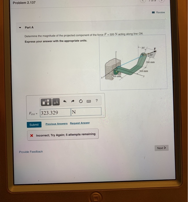 Solved Problem 2.137 Review Part A Determine the magnitude | Chegg.com