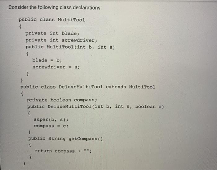 Solved Consider the following class declarations. public | Chegg.com