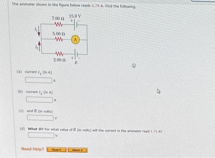 [Solved] The ammeter shown in the figure below reads ( 2.