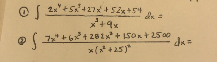 Solved 2x4 +5x+27x+52x+54 de X+9x 7x + +6x2 + 282x? + 150x + | Chegg.com