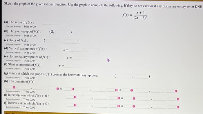 Solved Sketeh The Graph Of The Given Rational Function. Use | Chegg.com