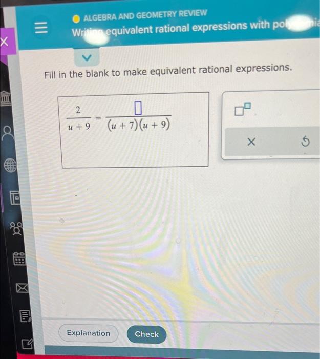 Solved fill in the blank to make equivalent rational chegg