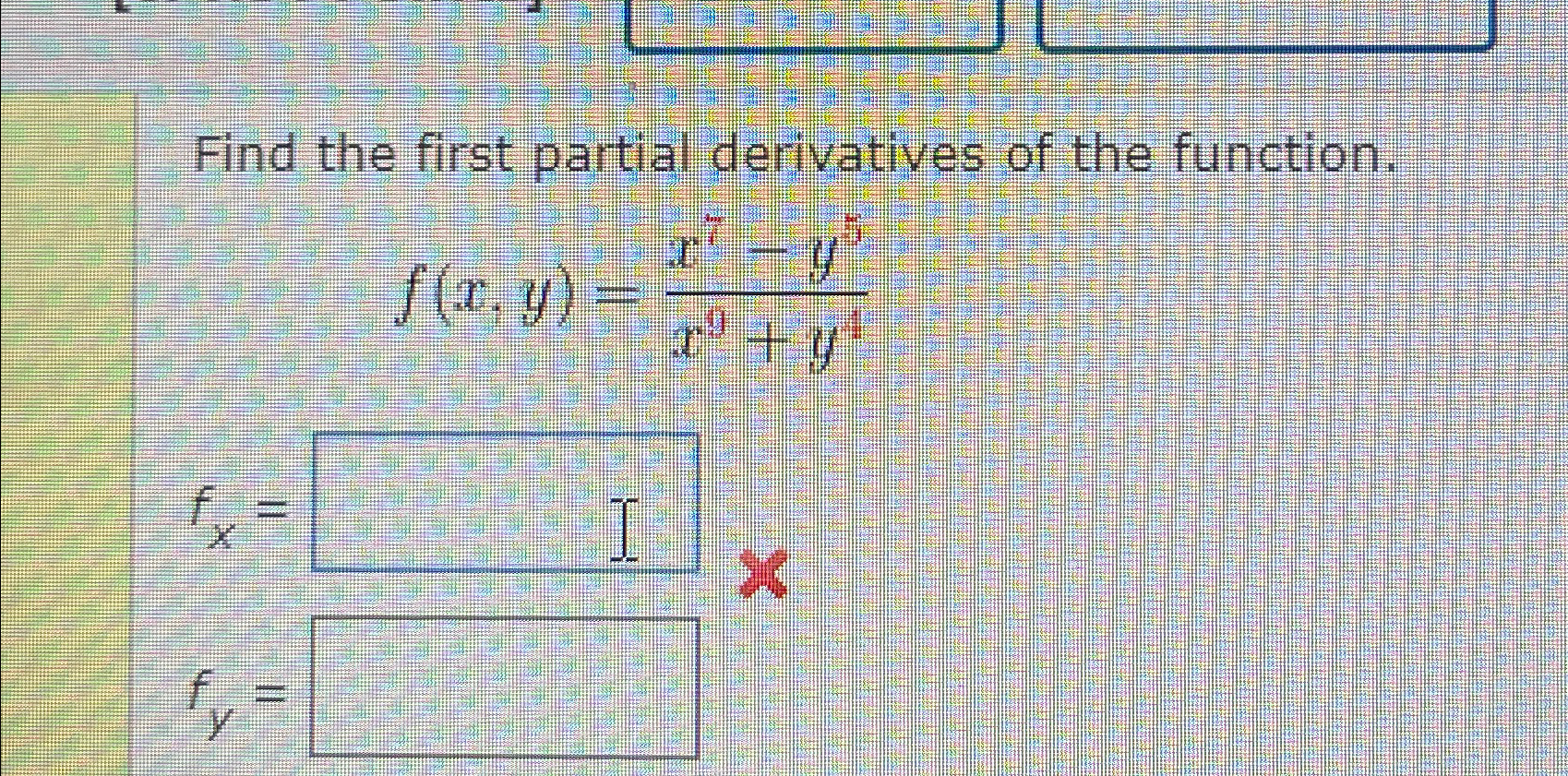 Solved Find the first partial derivatives of the | Chegg.com
