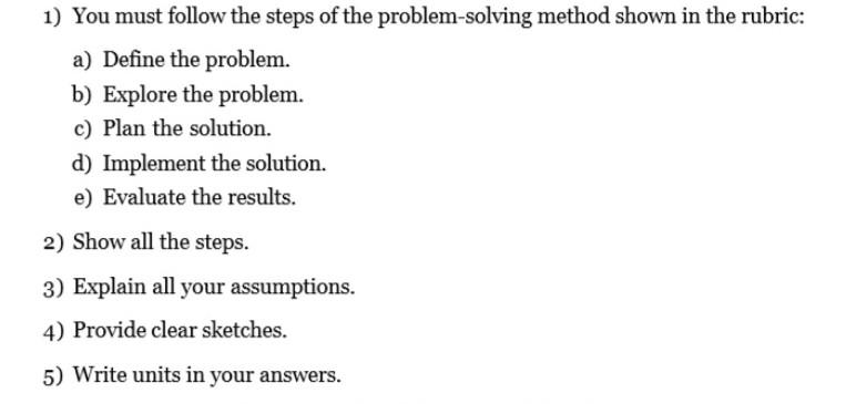 Solved 1) You must follow the steps of the problem-solving | Chegg.com