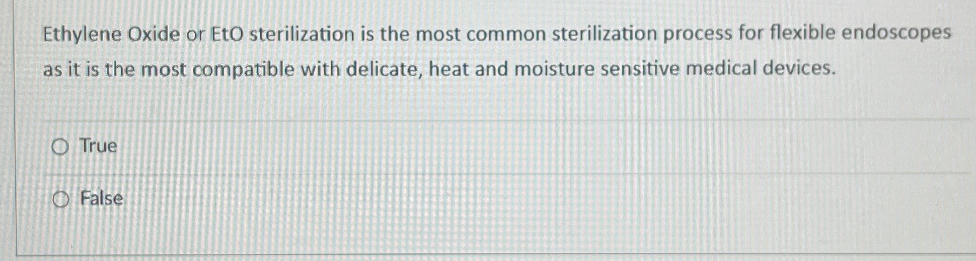 Solved Ethylene Oxide or EtO sterilization is the most | Chegg.com