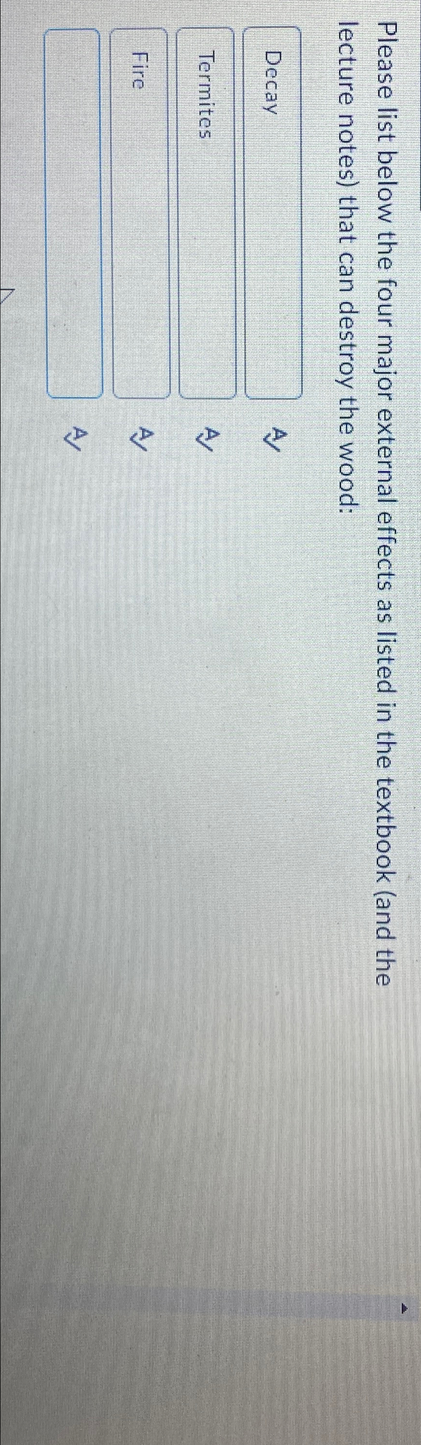 Solved Please list below the four major external effects as | Chegg.com