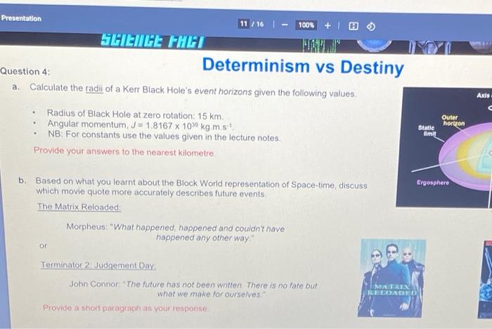 Solved Presentation 11 16 100 10 Science Fhet Determinism Chegg Com