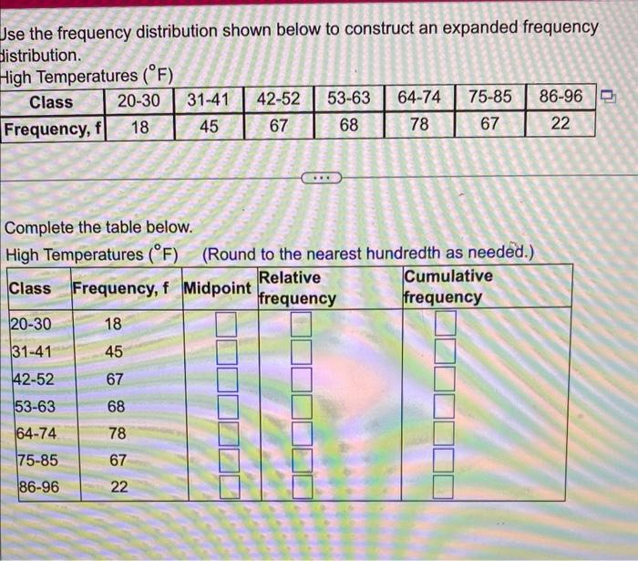 Solved Jse the frequency distribution shown below to | Chegg.com