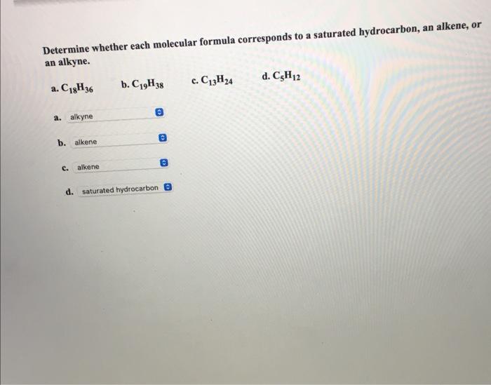 saturated hydrocarbon molecular formula