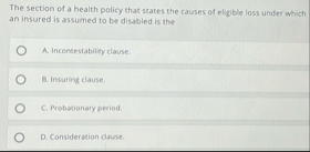 Solved The section of a health policy that states the causes | Chegg.com