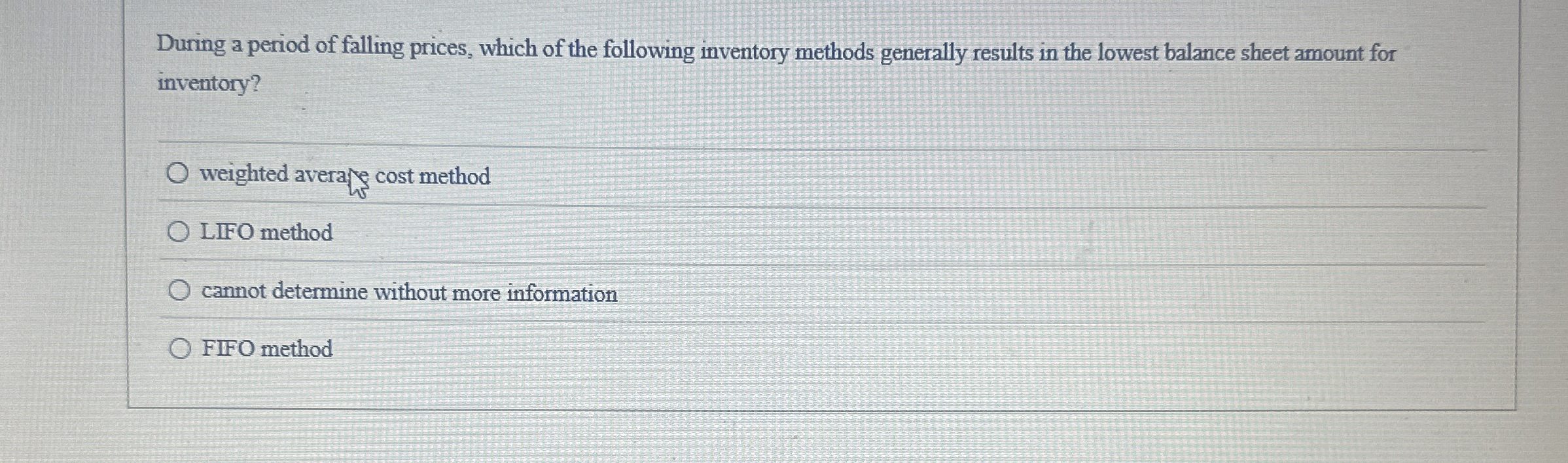 Solved During a period of falling prices, which of the