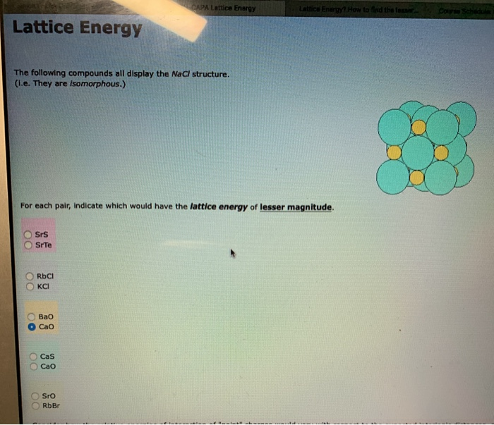 Solved CAPA Lattice Energy Lattice Energy? How to find the | Chegg.com