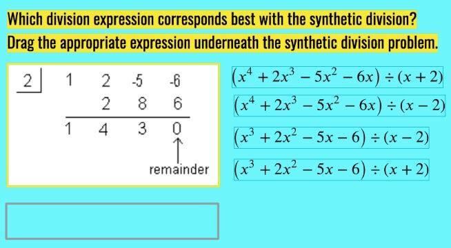 Solved What is the quotient of the division problem? Drag | Chegg.com