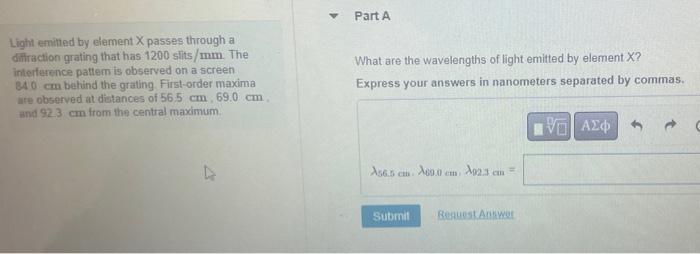 Solved Light emitted by element X passes through a | Chegg.com