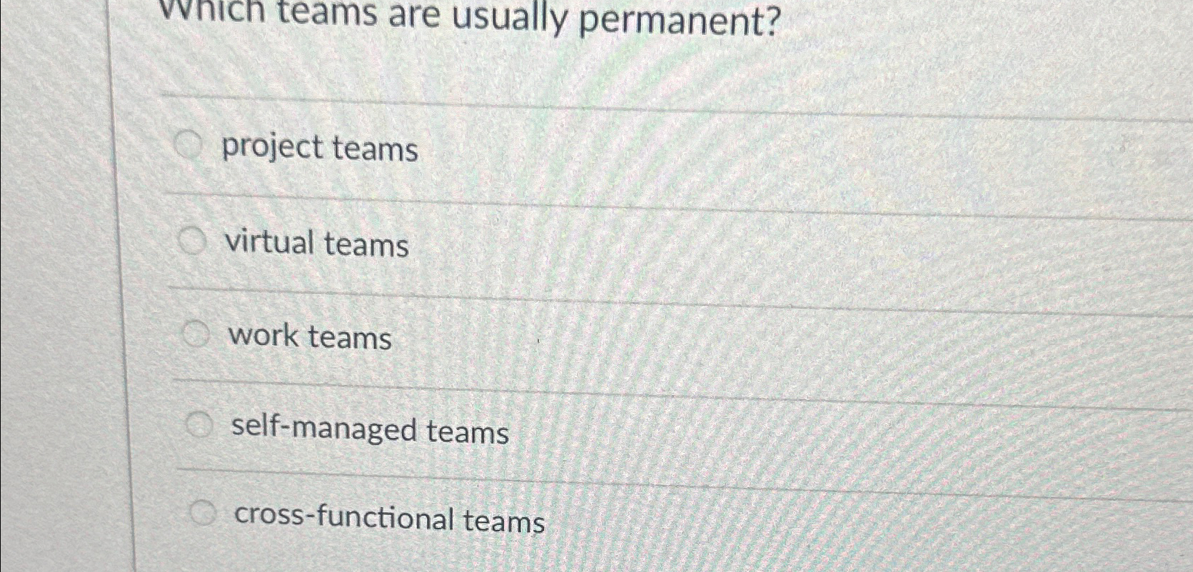 Solved wnich teams are usually permanent?project | Chegg.com