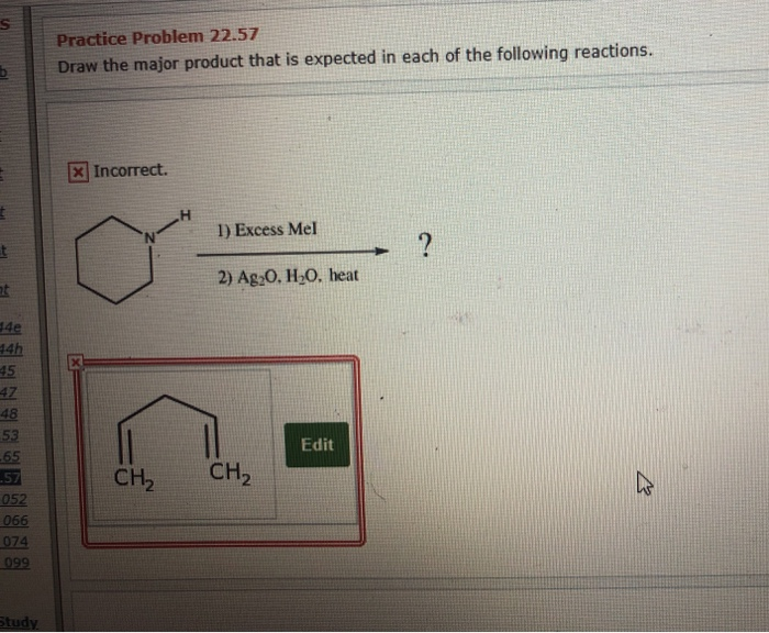 Solved Practice Problem 22.57 Draw the major product that is