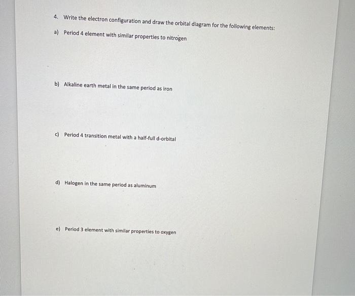 Solved Electron Configuration & Orbital Diagrams I 1. Write | Chegg.com