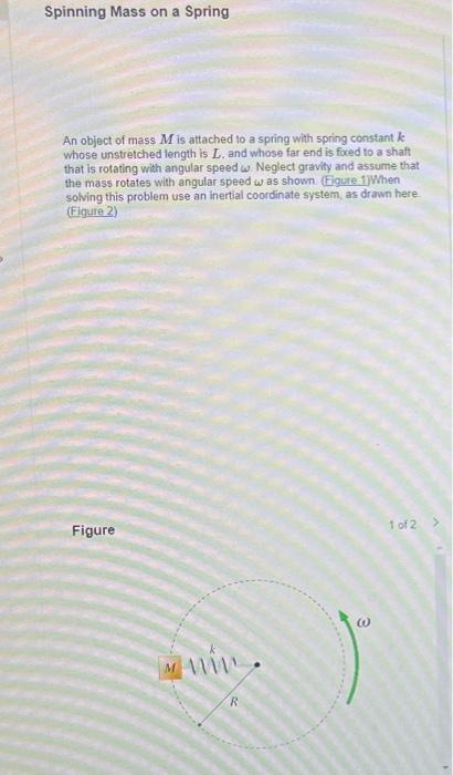 Solved An object of mass M is attached to a spring with | Chegg.com