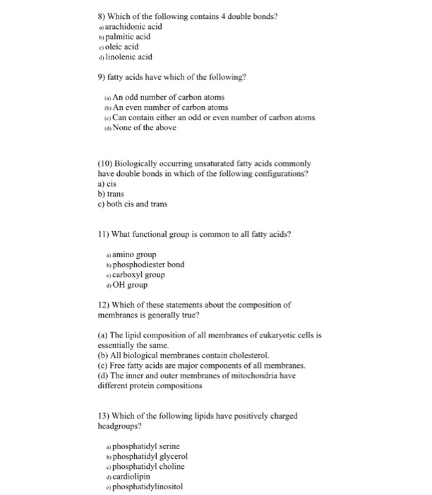 Solved 3) Which of the following contains double bonde! chod | Chegg.com