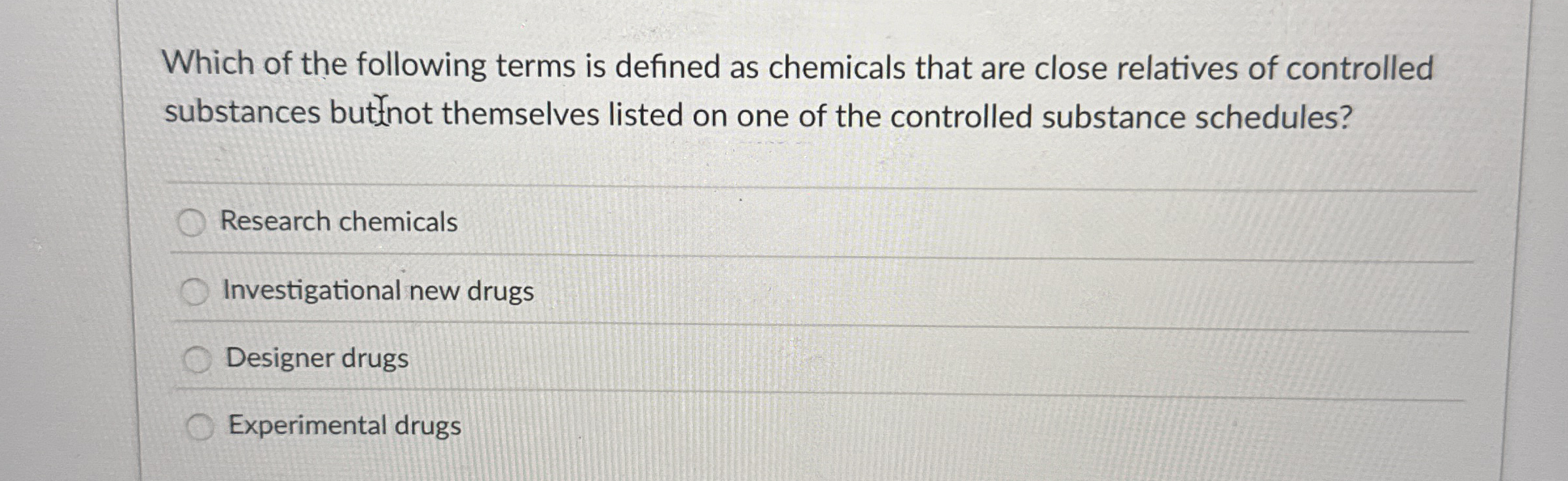 Solved Which of the following terms is defined as chemicals