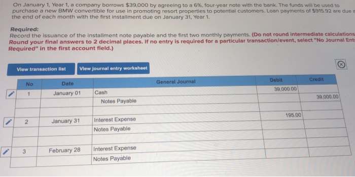 Solved On January 1, Year 1, a company borrows $39,000 by | Chegg.com