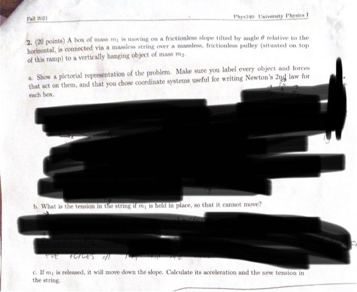 Solved Fall 2121 l'hy200 University Physics 1 2. 20 points) | Chegg.com
