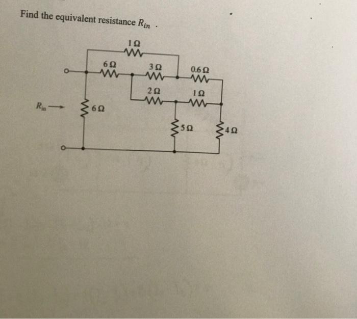 Solved Find the equivalent resistance Rin . | Chegg.com