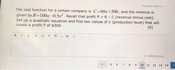 Solved POSSIBLE POINTS:6 The cost function for a certain | Chegg.com
