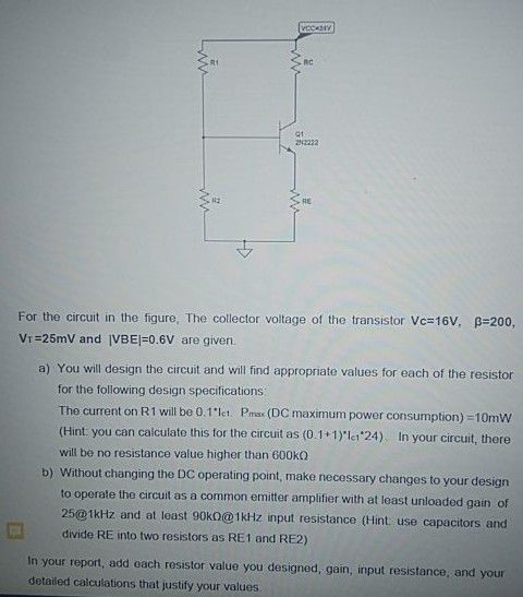 Solved Vcd Lwin Rg 01 2n2222 For The Circuit In The Figur Chegg Com