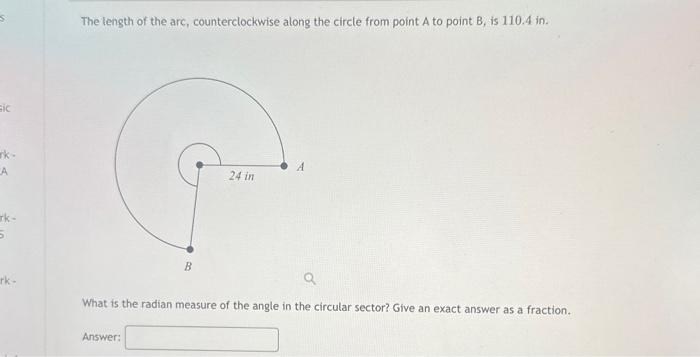 Solved The length of the arc, counterclockwise along the | Chegg.com