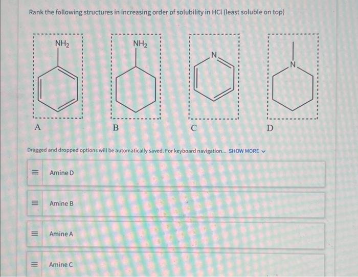 Solved Rank the following structures in increasing order of | Chegg.com