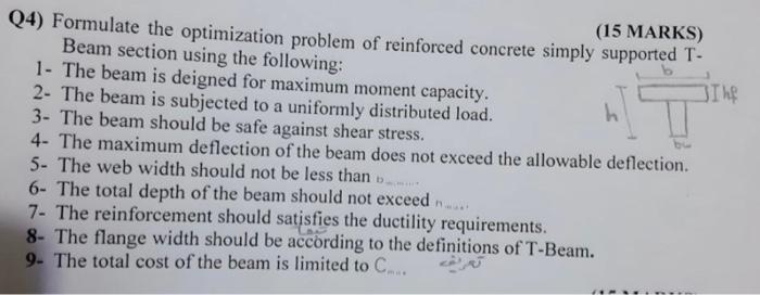 Solved (15 MARKS) Q4) Formulate the optimization problem of | Chegg.com