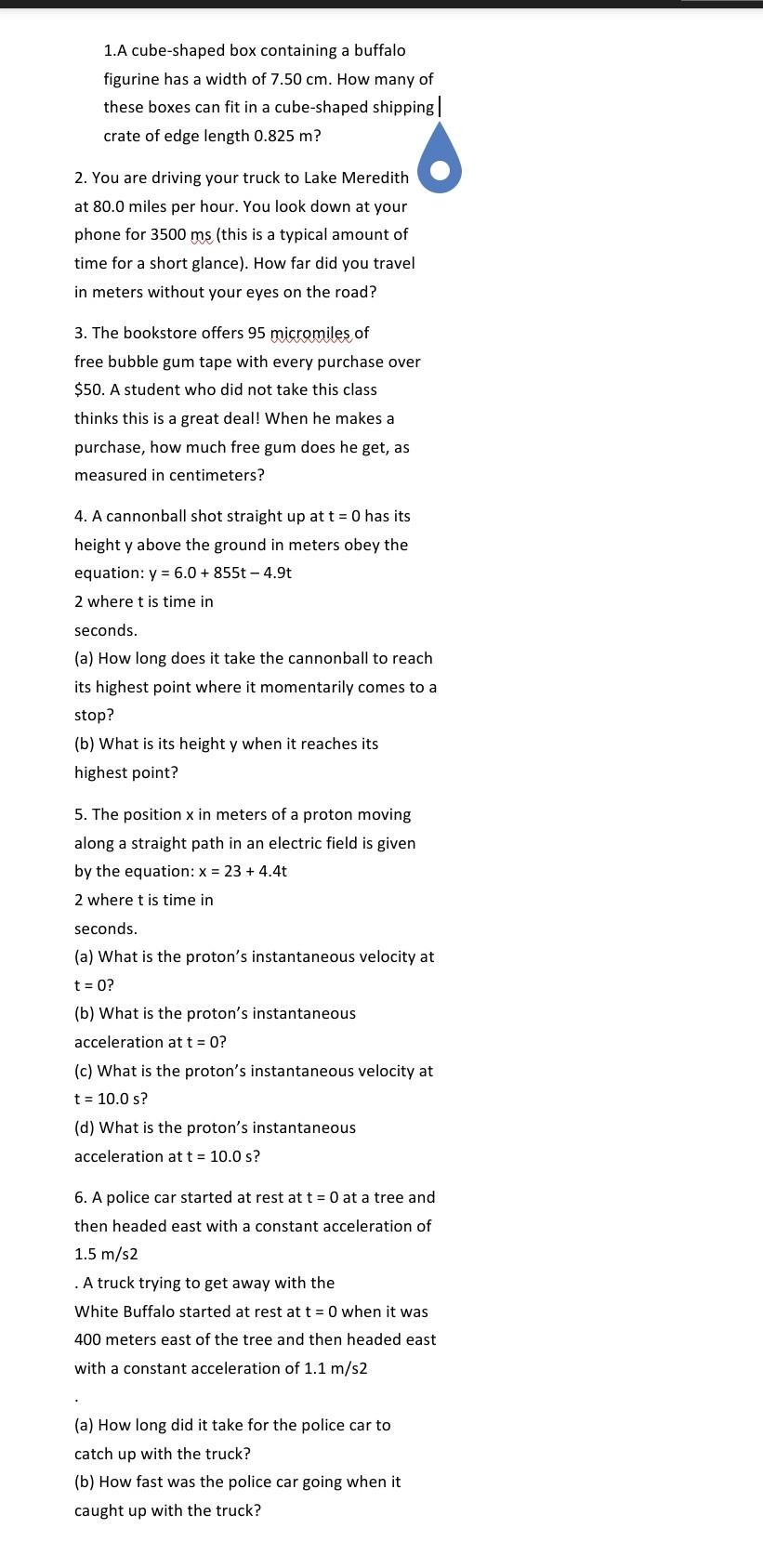 Solved 1.A cubeshaped box containing a buffalo figurine has