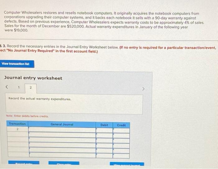 Solved Computer Wholesalers restores and resells notebook