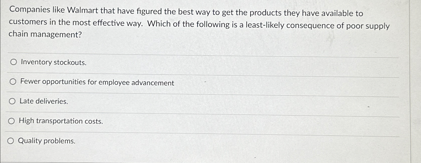 Solved Companies like Walmart that have figured the best way | Chegg.com