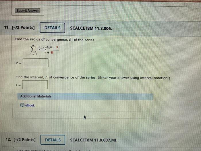 Solved 10. [-14 Points] DETAILS SCALCET8M 11.6.029. Use The | Chegg.com