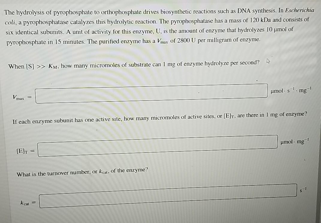 Solved The hydrolysis of pyrophosphate to orthophosphate | Chegg.com