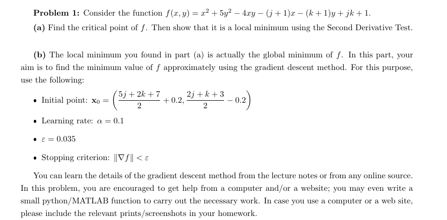 Solved Problem 1: Consider the function | Chegg.com