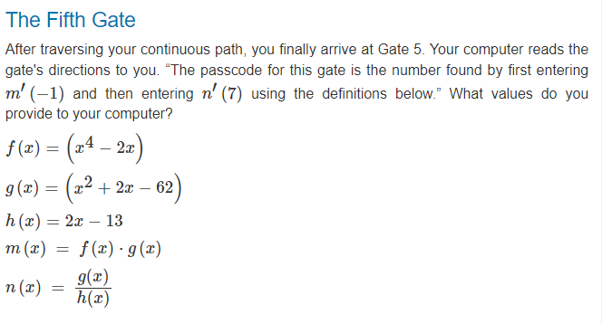 Solved The Fifth GateThe Fifth GateAfter traversing your | Chegg.com